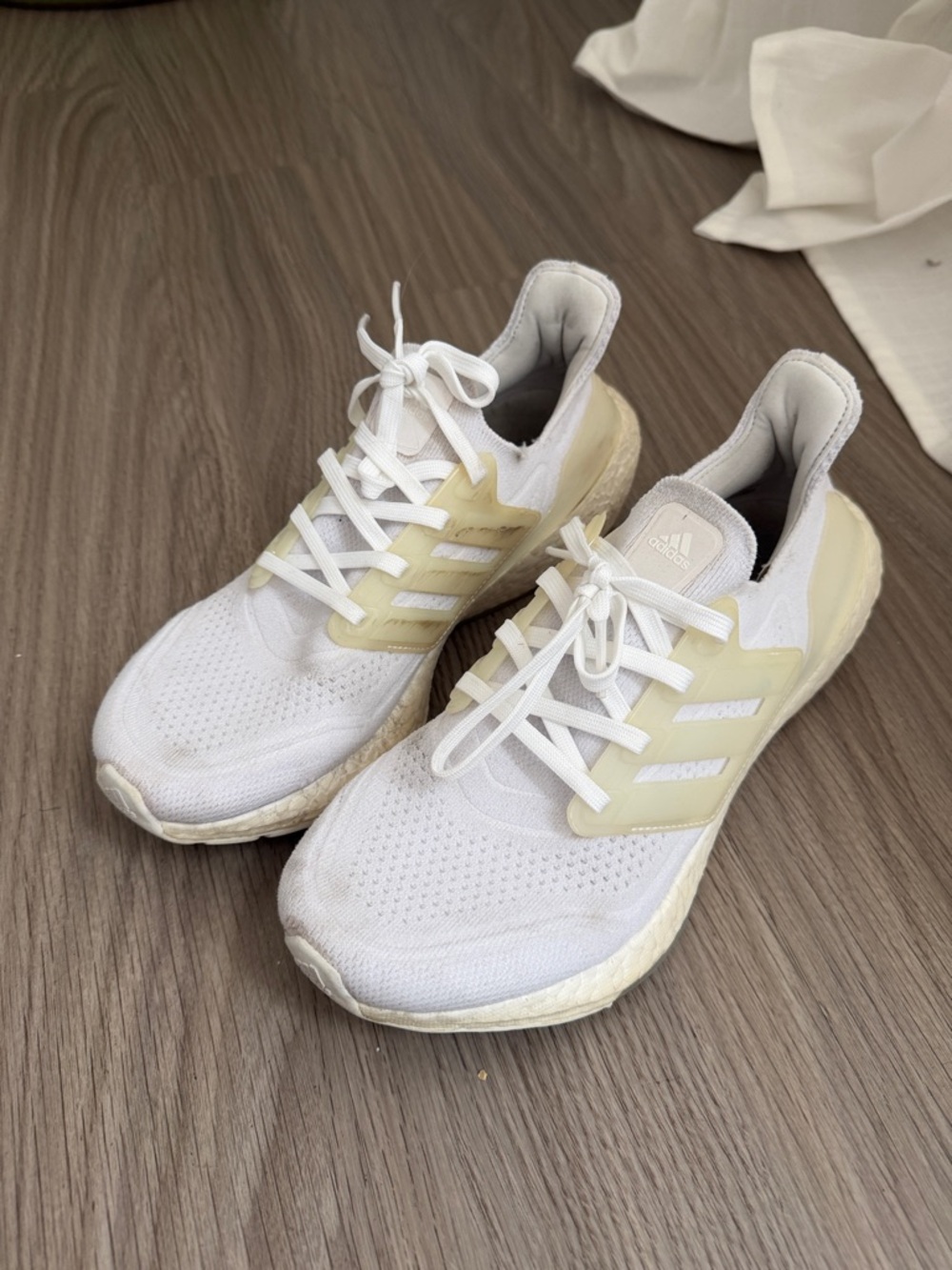 adidas white ultra boost running sneakers